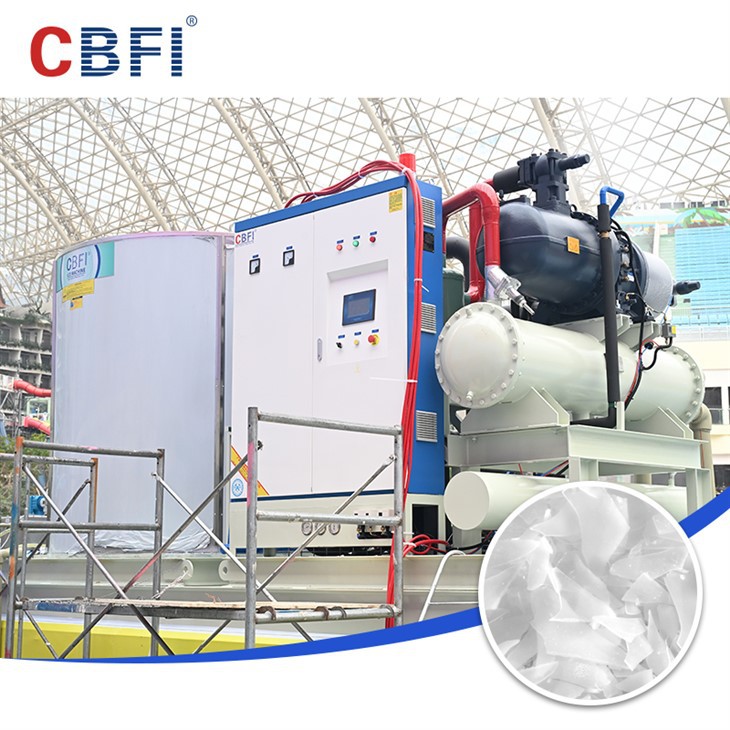 30 tona CBFI Industrial Flake Ice Machine Umjetni snježni slučaj